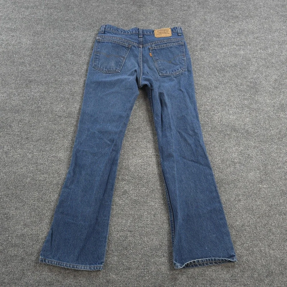Vintage Levis Jeans Mens 32x32 Blue Denim 517 Boot Cut Orange Tab USA Cowboy 80s